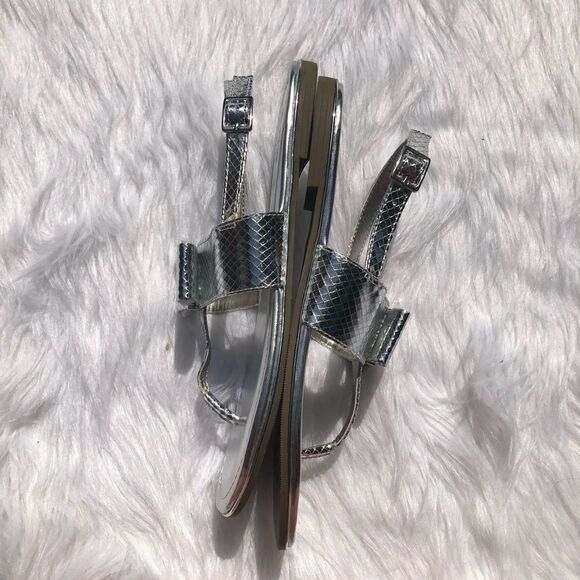 A.N.A. Senna Silver Bow Slingback Flat San… - Picture 4 of 9